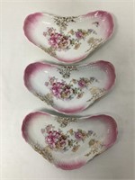 Three Antique Porcelain Bone Dishes