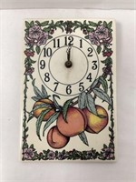 Ceramic Peaches and Flowers Wall Clock