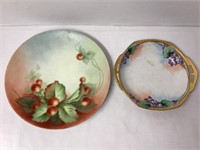Vintage Hand Painted Bowl and Plate