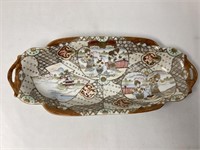 Japanese Hand Painted Oval Bowl