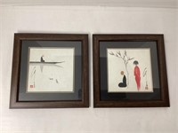 Two Small Framed Japanese Artworks
