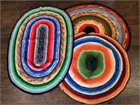 Three Vintage Hand Crocheted Rugs