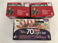 Three Mini Light Sets - Red and Multi-Color