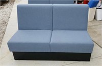 Fabric Bench / Casual Office Seating in blue cloth