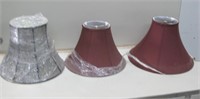 Three Assorted Lamp Shades Largest 12"