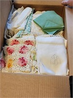 Box of vintage crochet items in box very neat