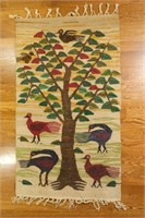Handmade Wool Rug Design Birds & Tree Kilim