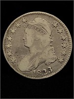 Antique 1823 Silver Capped Bust Half Dollar