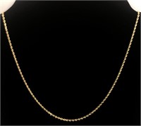 Authentic 14 Karat 20" Twisted Rope Chain Necklace