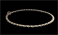 Twisted Rope 8" Sterling Silver Bangle Bracelet