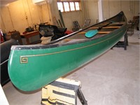OLD TOWN 16' GREEN Canoe WITH GREEN PADDLE