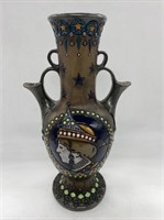 Antique 1877 Amphora Portrait Double Handled Vase