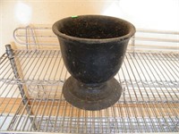 Antique Cast Iron urn 8.5" tall x 8 3/4" diameter