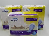 3 Packs of Tena Intimates Overnight Pads