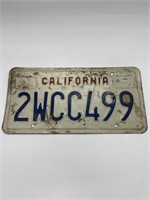 Vintage 2WCC499 California License Plate