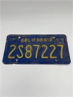 Vintage 2S87227 California License Plate