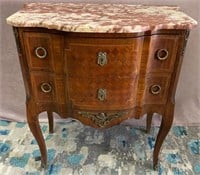 ANTIQUE 19TH CENT. LOUIS XVI NIGHTSTAND W/ MARBLE