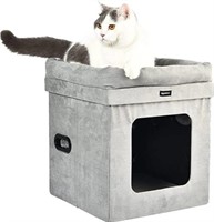 Amazon Basics Collapsible Cube Cat Bed