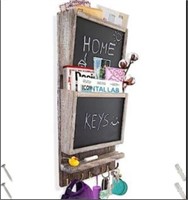 Rustic 2-Slot Mail Sorter Organizer for Wall White