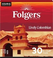 Folgers K-Cup Pods Lively Colombian 30PK x 4 Boxes