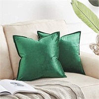 GIGIZAZA Green Velvet Decorative Pillow Covers