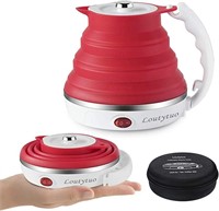 Silicone Travel Foldable Electric Kettle red