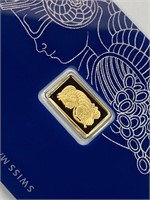 1g Gold 'Lady Fortuna' PAMP Suisse Bar 999.9