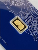 1g Gold 'Lady Fortuna' PAMP Suisse Bar 999.9