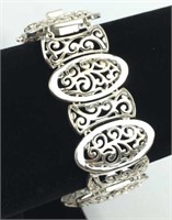 Sterling Silver Ornate Filigree Bracelet