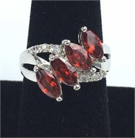 925 Silver Garnet Ring