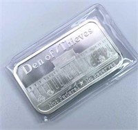 1oz Silver Den of Thieves Fed Reserve Art Bar
