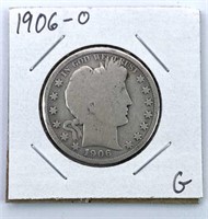 1906-O Barber Silver Half Dollar, G