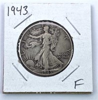 1943 Walking Liberty Silver Half Dollar, Fine