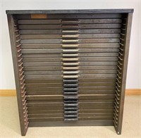 DESIRABLE INDUSTRIAL MULTI DRAWER PRINTER'S CHEST