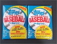 2 1989 Topps Baseball unopened Wax Packs