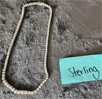 Q - STERLING SILVER & STONES NECKLACE (S20)
