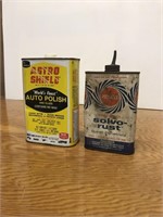 2 Metal Vintage Cans Astro Shield & Permatex