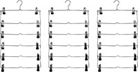 Space Saving 6 Tier Metal Skirt Hanger with Clip