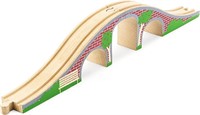 Wooden Brick Bridge 2-piece Toy Train Track Acce