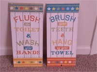 TWO (2) WOOD BATHROOM PANELS