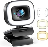 60FPS Streaming Webcam with Adjustable Ring Ligh