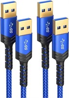 USB Cable, JSAUX USB 3.0 Cable [2 Pack 3.3FT+6.6