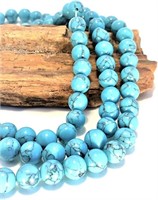 Beads 8mm, Blue Turquoise Gemstone Beads, Natura