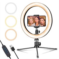10.2" Selfie Ring Light with Tripod Stand and C