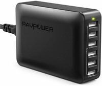 USB Charger, RAVPower 60W 12A 6-Port USB Chargin