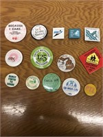 14 Assorted Pins and Buttons