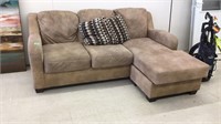 Couch w/lounger, suede look