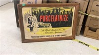 Framed Porcelainize vintage sign/picture