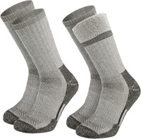 2 Pack Merino Wool Socks Mens Size 10 -13 Hiking