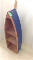 33 inch canoe bookshelf, blue (Wall or floor)